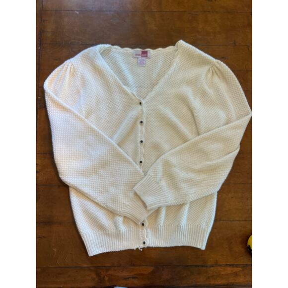 Vintage ecru button up cardigan sweater by Sheridan Square - Picture 6 of 11